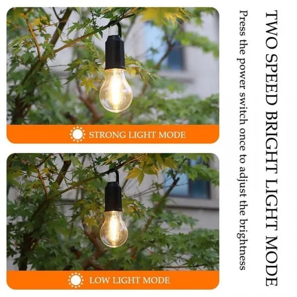 Rechargeable Unbreakable Hanging Clip Bulb | 3 Modes for Tent Lamp, Camping, Hiking, Backpacking, Emergency Outage