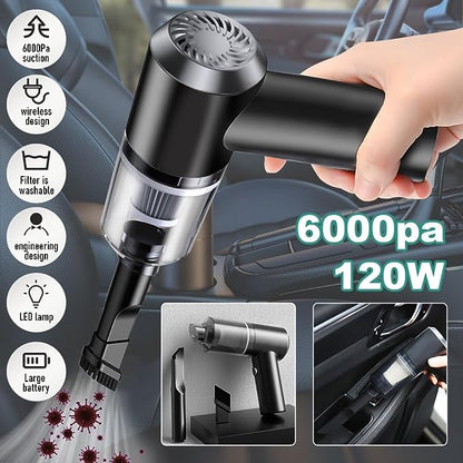 2 in 1 Car Vacuum Cleaner 120W High-Power | Handheld Wireless Vacuum Cleaner | Home Car Dual-use | Portable USB Rechargeable Air Duster