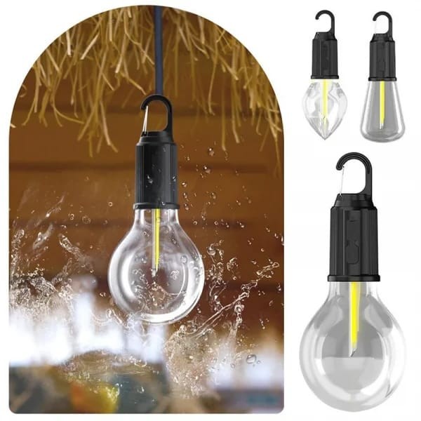 Rechargeable Unbreakable Hanging Clip Bulb | 3 Modes for Tent Lamp, Camping, Hiking, Backpacking, Emergency Outage